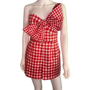 Hutch Red Gingham Romper